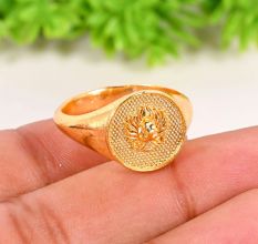 Brass Lion Designer Ring for Men with 22k Gold Plating Gift for Him